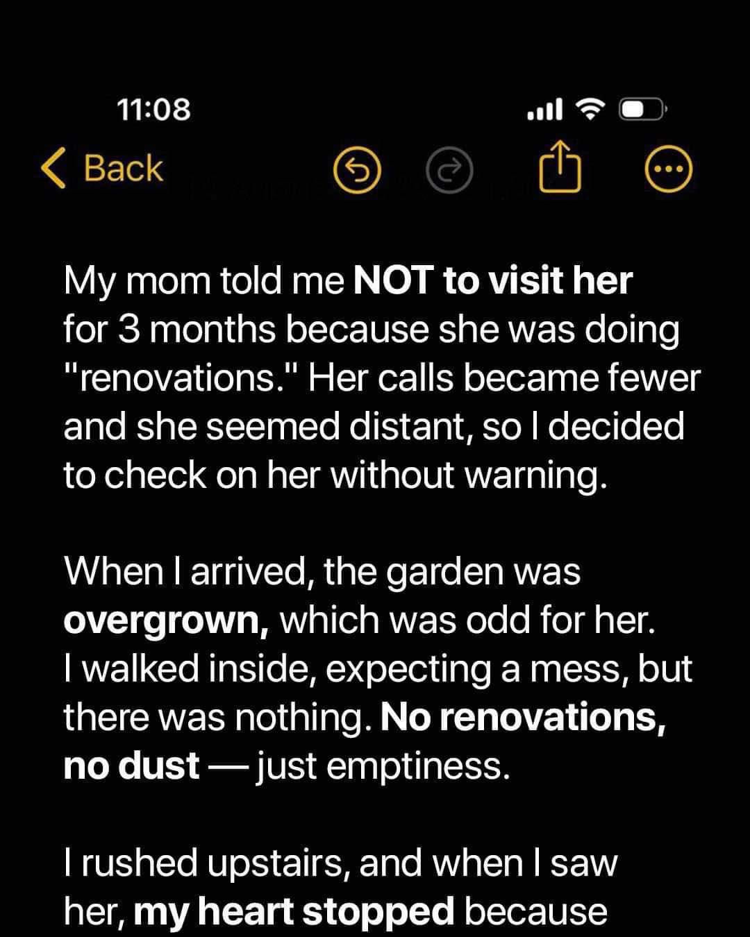 My mom asked me to stay away for 3 months because of ‘renovations’ — when I showed up unannounced, I uncovered the heartbreaking secret she was keeping